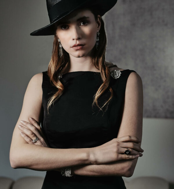 Fabienne Delvigne Hat Fedora Frederica Noir Parasisal