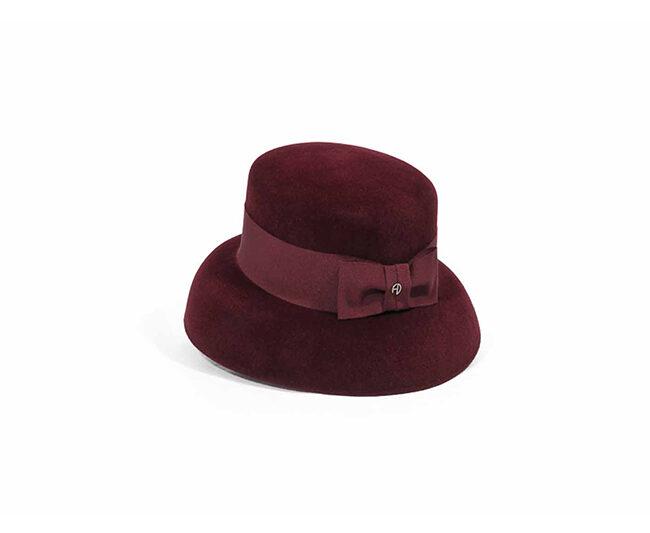 Little Hepburn bordeaux chapeau cloche en feutre velours- maison fabienne delvigne