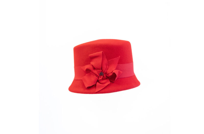 Josephine - Rouge -chapeau cloche - Maison Fabienne Delvigne