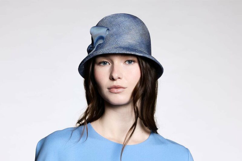 Chapeau cloche - Talina - bleu - à ruban - collection casual - Maison Fabienne Delvigne