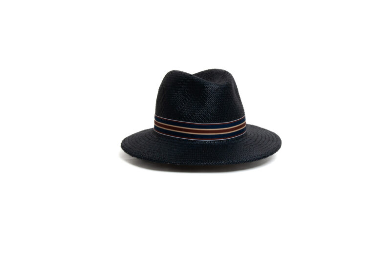 Fedora Panama - Fellini - bleu marine - arrière - collection casual - Maison Fabienne Delvigne