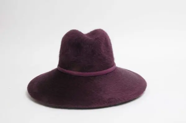 burgundy velour felt fedora hat