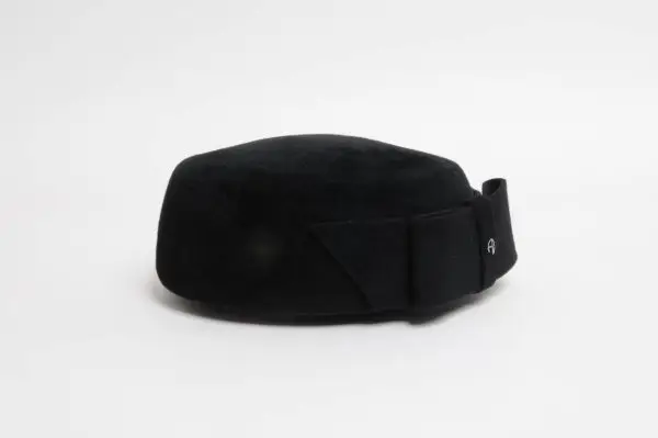 Black Kennedy pillbox hat with a bow